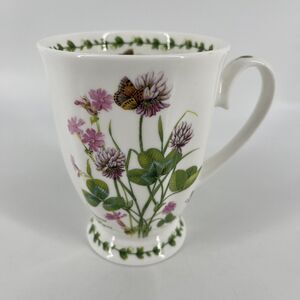 McIntosh Garden Meadow Common Clover Cup Mug, Floral Bone China Porcelain 12 Oz